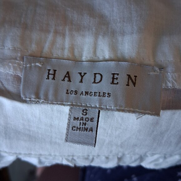 Hayden White Eyelet Ruffle Cotton Blouse Top SZ S NWOT B14 - Picture 9 of 9